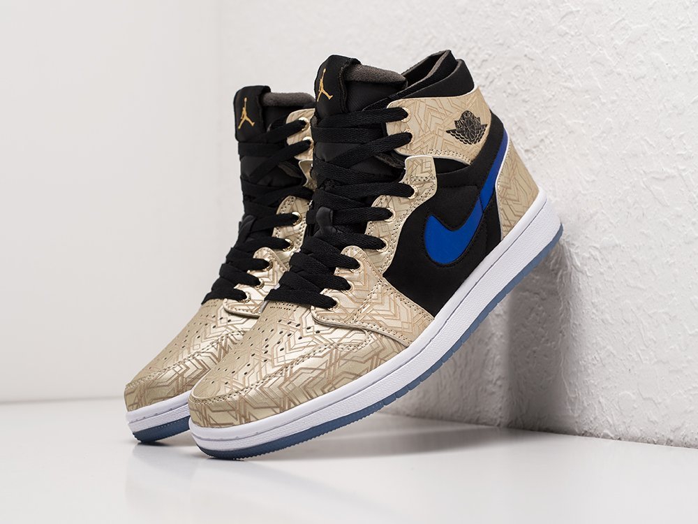 Nike Air Jordan 1 Zoom CMFT Gold Laser черные кожа мужские (AR22976) - фото 2