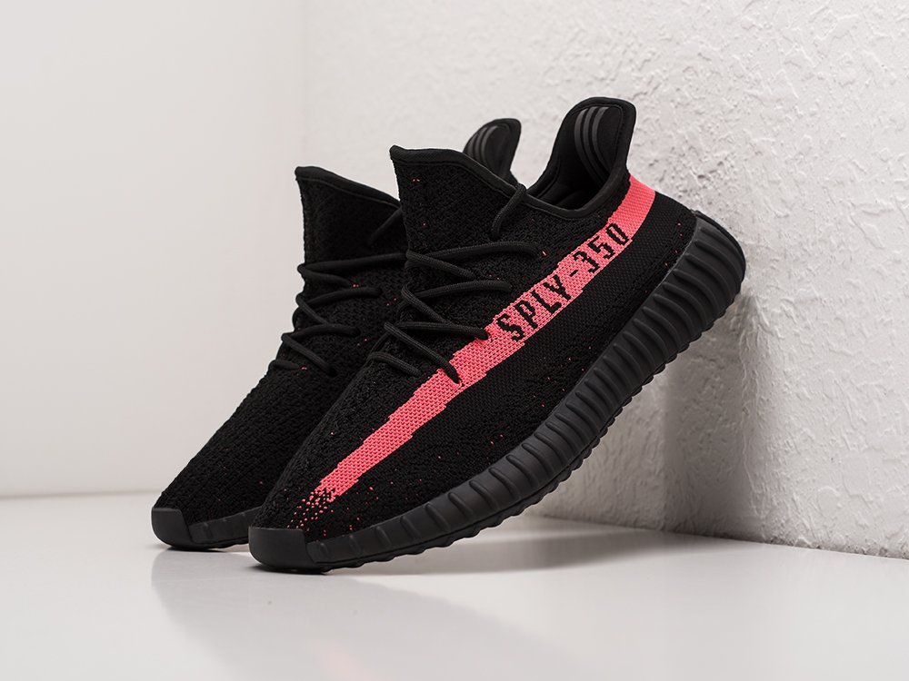 Adidas Yeezy 350 Boost v2 Red Stripe Core Black / Red / Core Black - фото 2