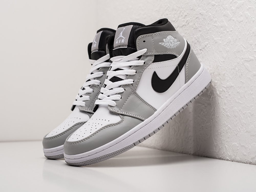 Nike Air Jordan 1 серые кожа мужские (AR23314) - фото 2 Nike Air Jordan 1 серые кожа мужские (AR23314) - фото 2