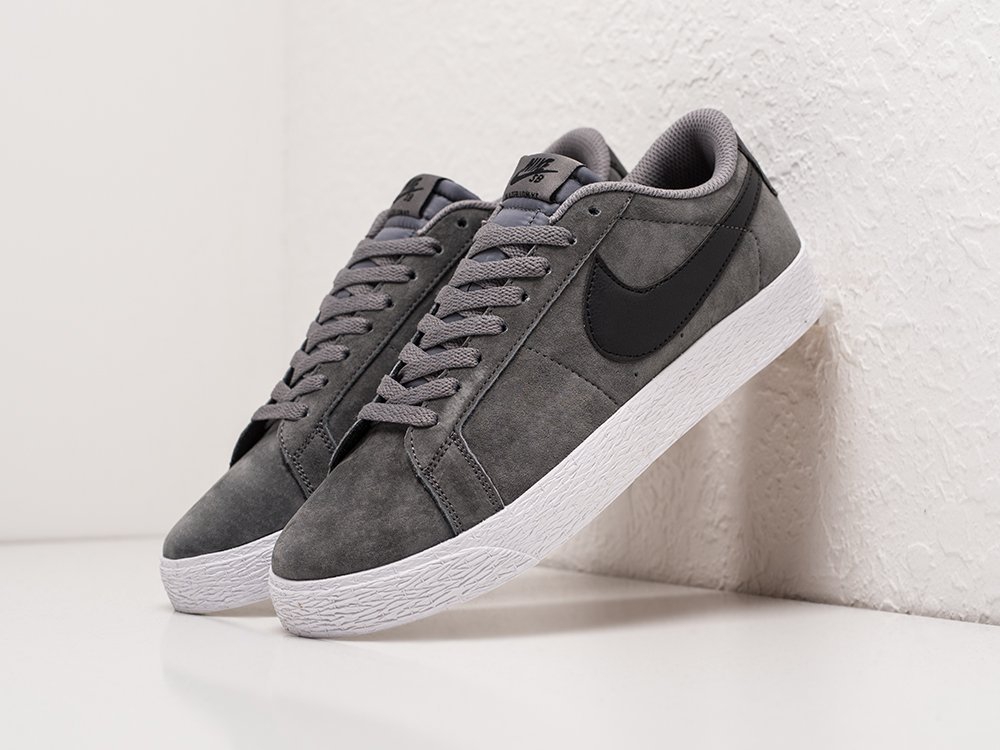 Nike Blazer Low 77 серые кожа мужские (AR23409) - фото 2 Nike Blazer Low 77 серые кожа мужские (AR23409) - фото 2
