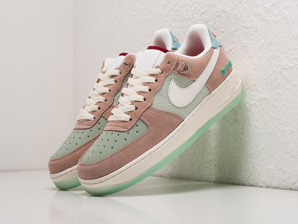 Nike Air Force 1 Low WMNS Green / Pink / White - фото 2