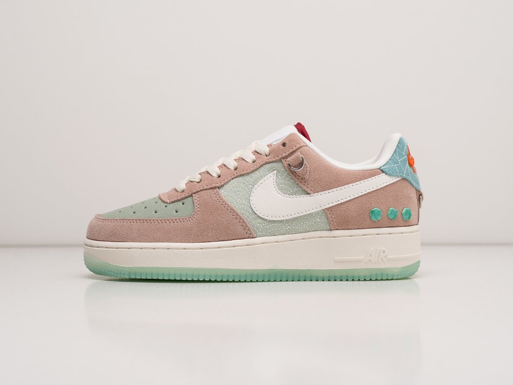 Nike Air Force 1 Low WMNS Green / Pink / White - фото 1