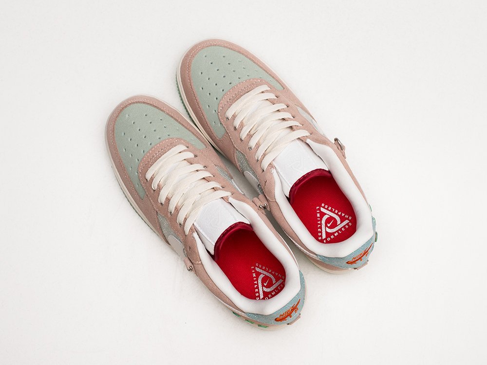 Nike Air Force 1 Low WMNS Green / Pink / White - фото 3