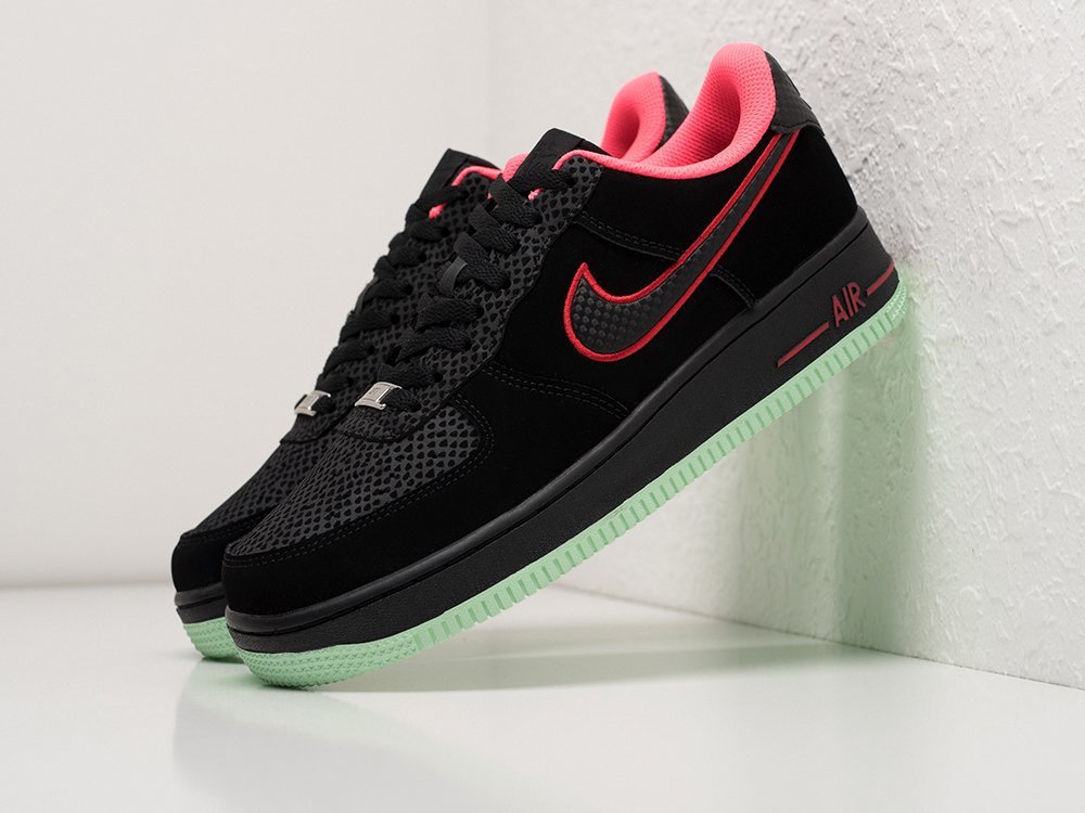 Nike Air Force 1 Low Yeezy Black / Black / Laser Crimson / Arctic Green - фото 2
