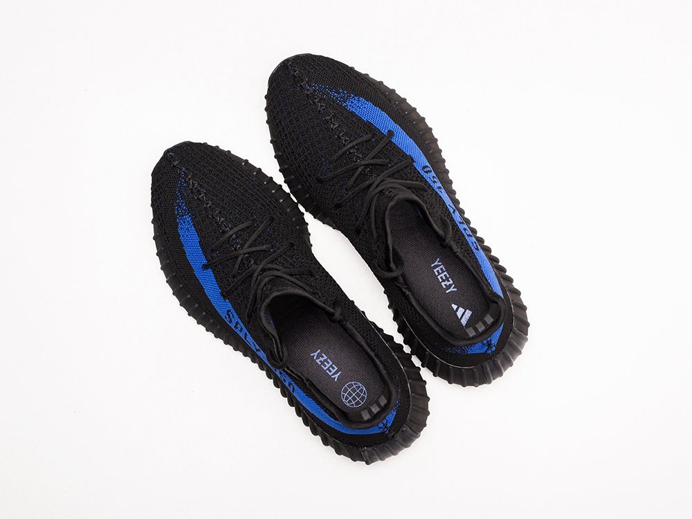 Мужские кроссовки Adidas Yeezy 350 Boost v2 Black / Blue (40-45 размер) фото 3