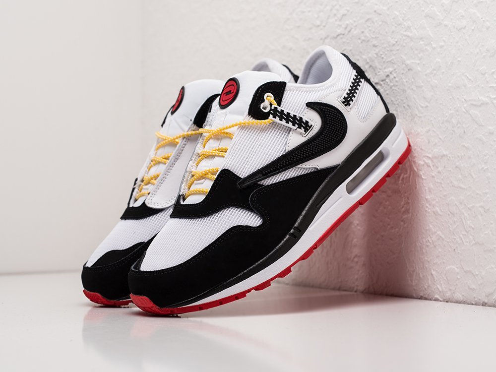 Nike Air Max 1 x Travis Scott белые текстиль мужские (AR23792) - фото 2 Nike Air Max 1 x Travis Scott белые текстиль мужские (AR23792) - фото 2