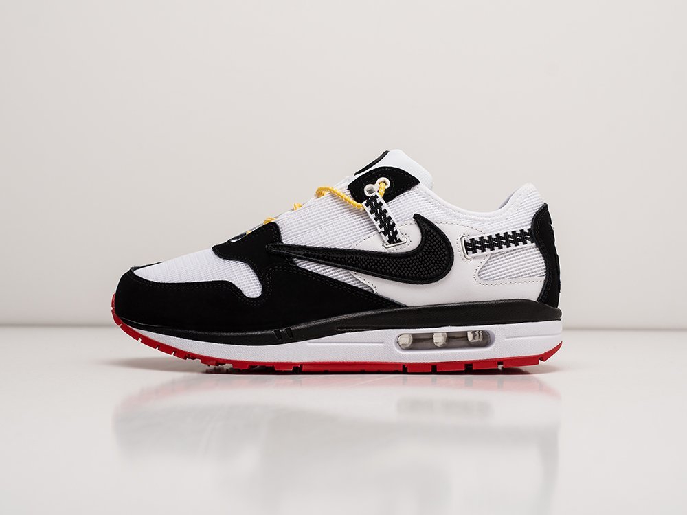 Nike Air Max 1 x Travis Scott белые текстиль мужские (AR23792) - фото 1 Nike Air Max 1 x Travis Scott белые текстиль мужские (AR23792) - фото 1