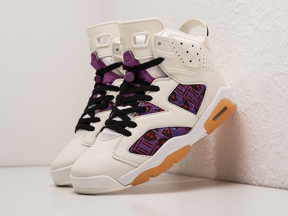 Nike Air Jordan 6 Quai 54 белые кожа мужские (AR23837) - фото 2 Nike Air Jordan 6 Quai 54 белые кожа мужские (AR23837) - фото 2