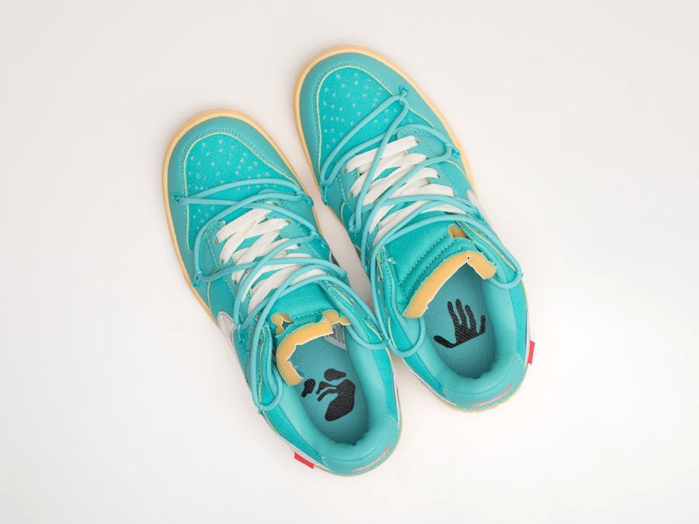 Nike SB Dunk Low x OFF-White Tiffany голубые текстиль мужские (AR23843) - фото 3 Nike SB Dunk Low x OFF-White Tiffany голубые текстиль мужские (AR23843) - фото 3