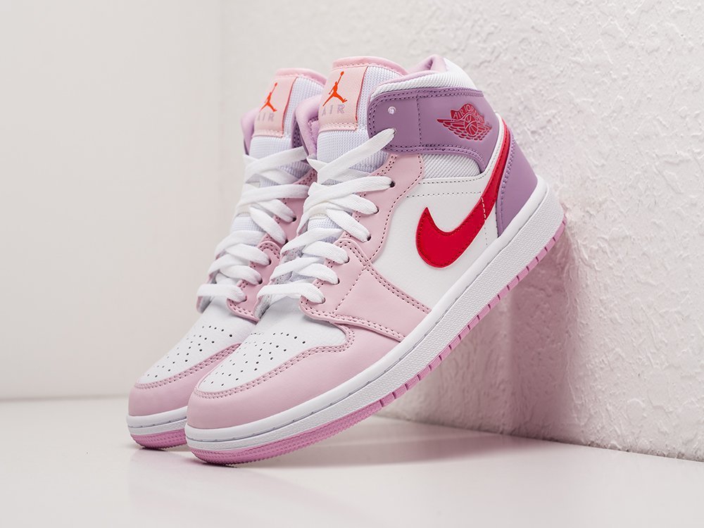 Nike Air Jordan 1 Mid WMNS Valentine`s Day White / Pink / Crimson - фото 2