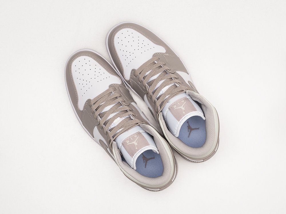 Nike Air Jordan 1 белые кожа мужские (AR23858) - фото 3 Nike Air Jordan 1 белые кожа мужские (AR23858) - фото 3