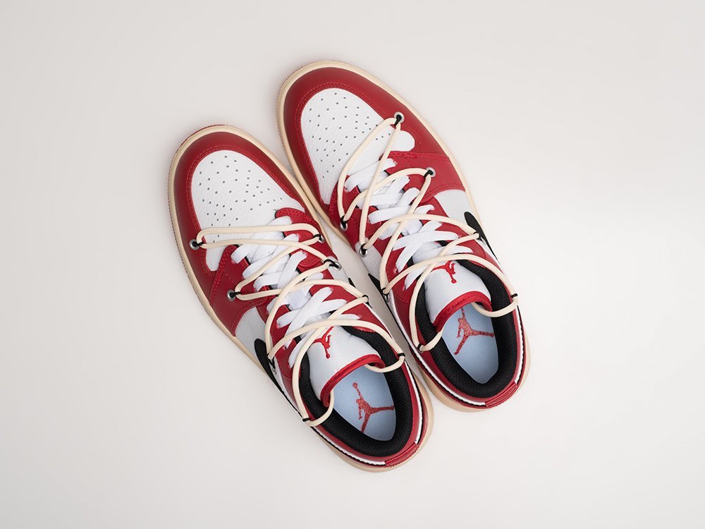 Nike SB Dunk Low x OFF-White красные кожа мужские (AR24005) - фото 3