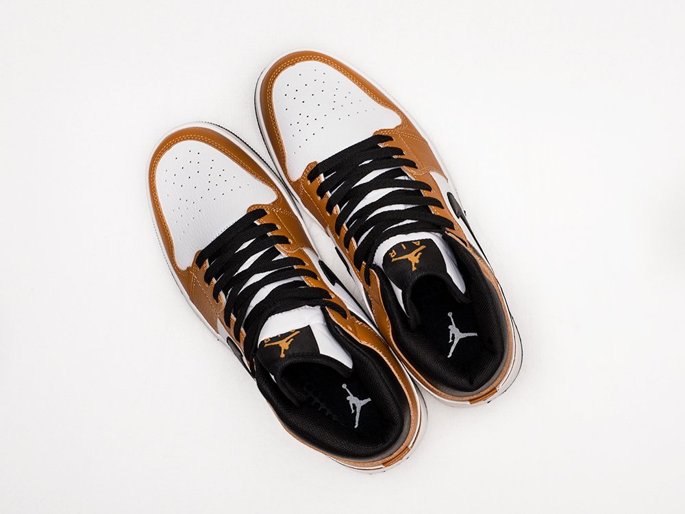 Nike Air Jordan 1 коричневые кожа мужские (AR24029) - фото 3