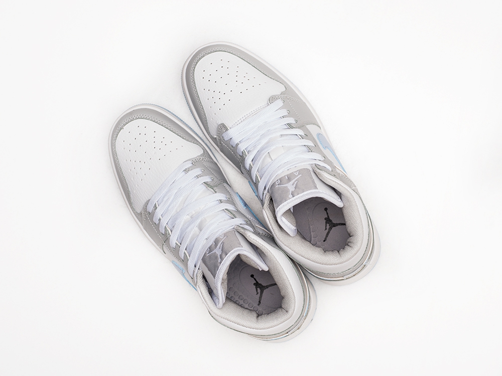 Nike Air Jordan 1 Wolf Grey Aluminum серые замша мужские (AR24057) - фото 3