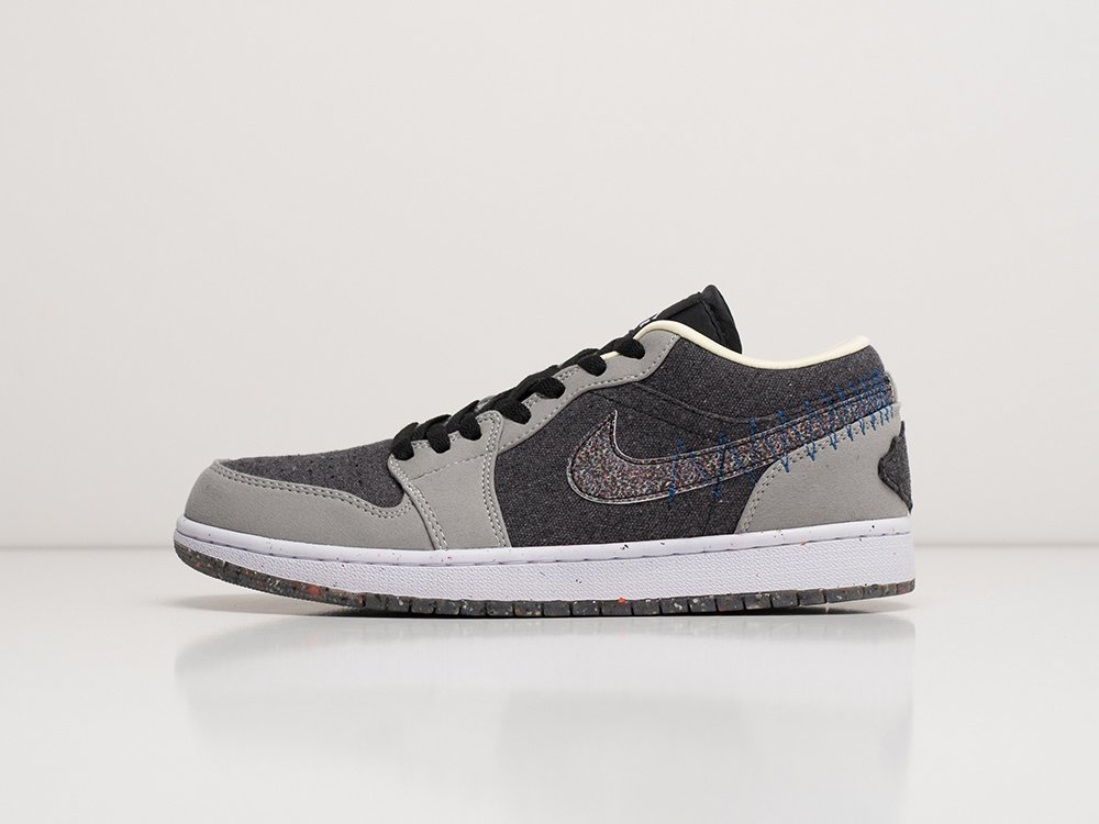 Мужские кроссовки Nike Air Jordan 1 Low Crater Light Smoke Grey / Black / Racer Blue (40-45 размер) фото 1