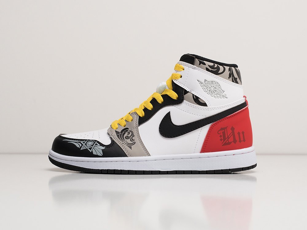 Мужские кроссовки Nike Air Jordan 1 White / Black / Red / Grey (40-45 размер) фото 1