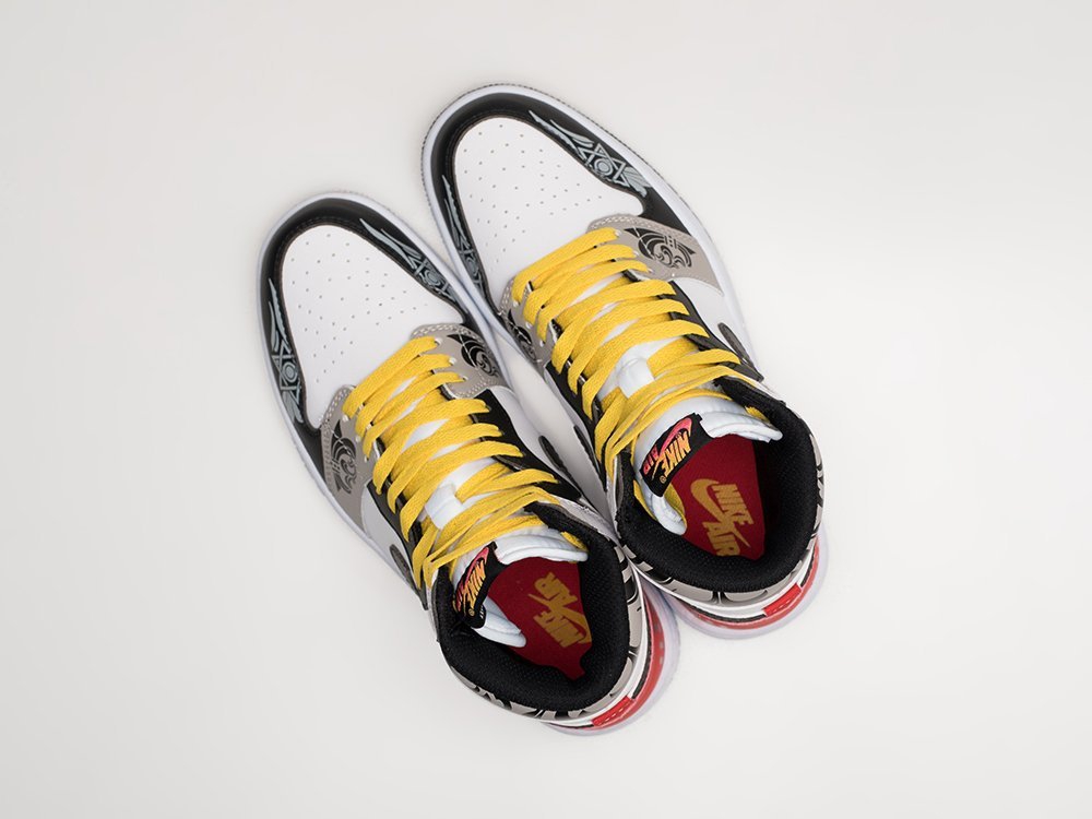 Мужские кроссовки Nike Air Jordan 1 White / Black / Red / Grey (40-45 размер) фото 3