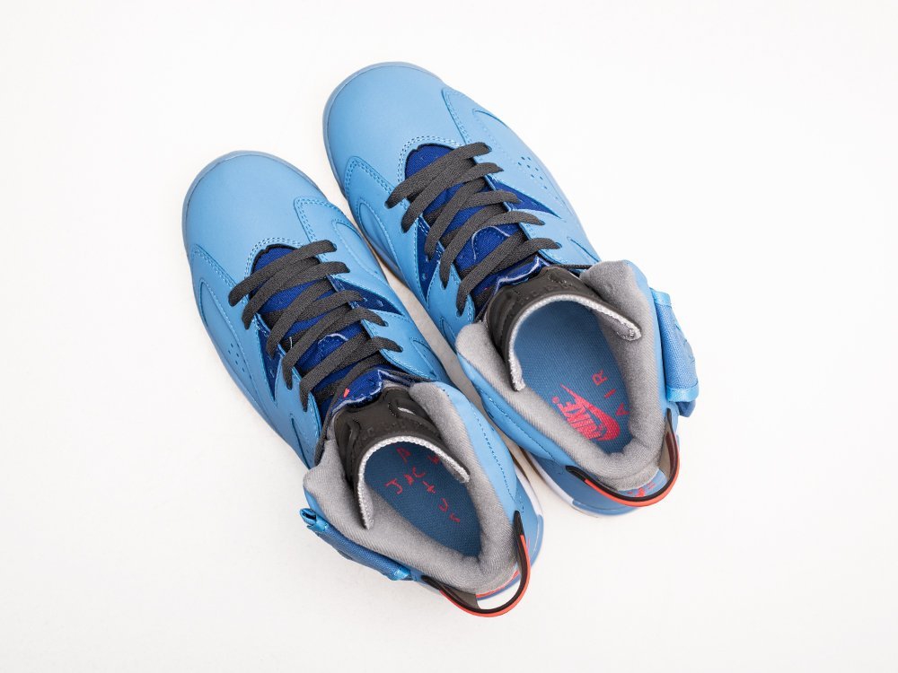 Nike x Travis Scott Air Jordan 6 голубые замша мужские (AR24102) - фото 3