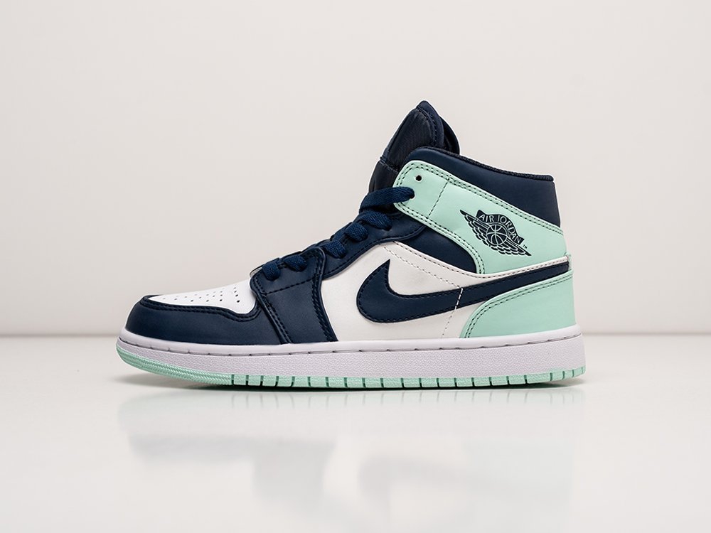 Nike Air Jordan 1 Mid Blue Mint разноцветные кожа мужские (AR24111) - фото 1 Nike Air Jordan 1 Mid Blue Mint разноцветные кожа мужские (AR24111) - фото 1