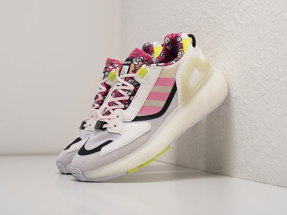 Женские кроссовки Adidas ZX 5K Boost WMNS White / Pink / Neon Green (36-40 размер) фото 2