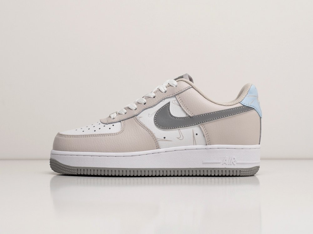 Nike Air Force 1 Low Mini Swoosh Grey бежевые кожа мужские (AR24137) - фото 1 Nike Air Force 1 Low Mini Swoosh Grey бежевые кожа мужские (AR24137) - фото 1
