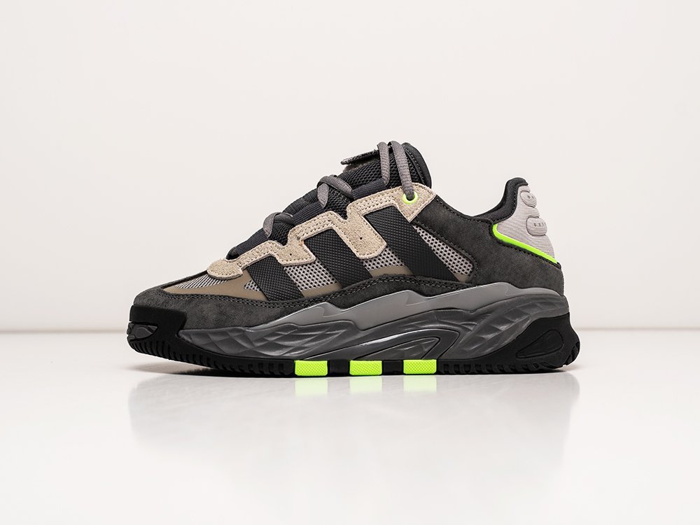 Женские кроссовки Adidas Niteball Grey / Black / Neon Green (36-40 размер) фото 1