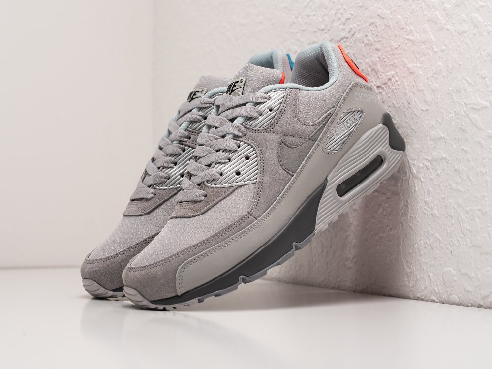 Nike Air Max 90 серые кожа мужские (AR24168) - фото 2 Nike Air Max 90 серые кожа мужские (AR24168) - фото 2