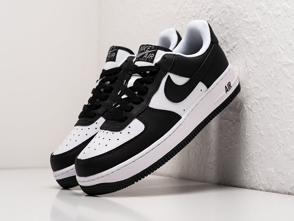 Nike Air Force 1 Low Panda черные кожа мужские (AR24317) - фото 2