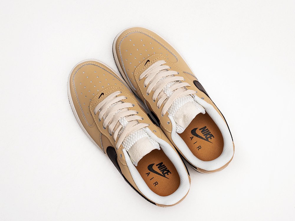 Nike Air Force 1 Low Manchester Bee бежевые кожа мужские (AR24322) - фото 3 Nike Air Force 1 Low Manchester Bee бежевые кожа мужские (AR24322) - фото 3