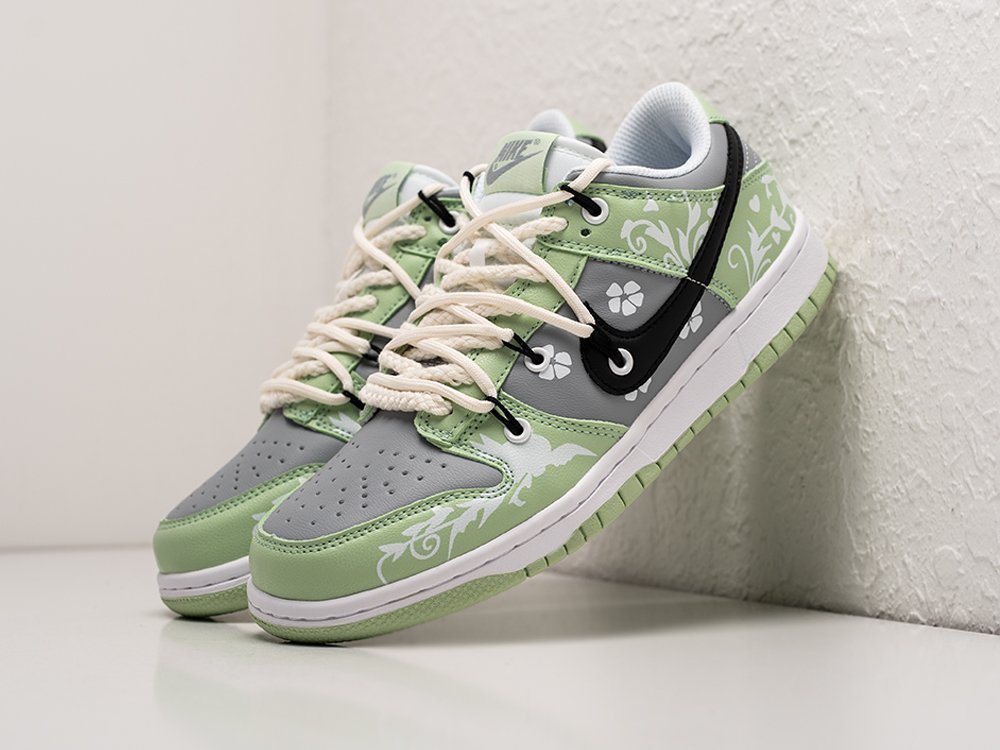 Nike SB Dunk Low x OFF-White зеленые кожа мужские (AR24345) - фото 2 Nike SB Dunk Low x OFF-White зеленые кожа мужские (AR24345) - фото 2