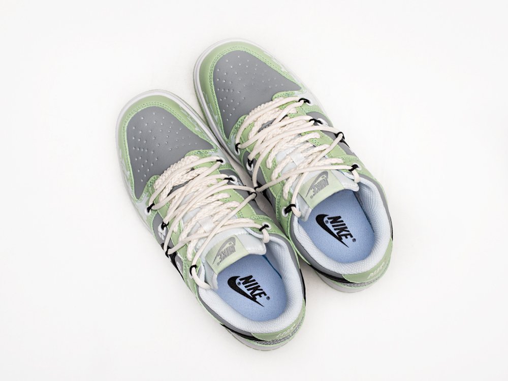 Nike SB Dunk Low x OFF-White зеленые кожа мужские (AR24345) - фото 3