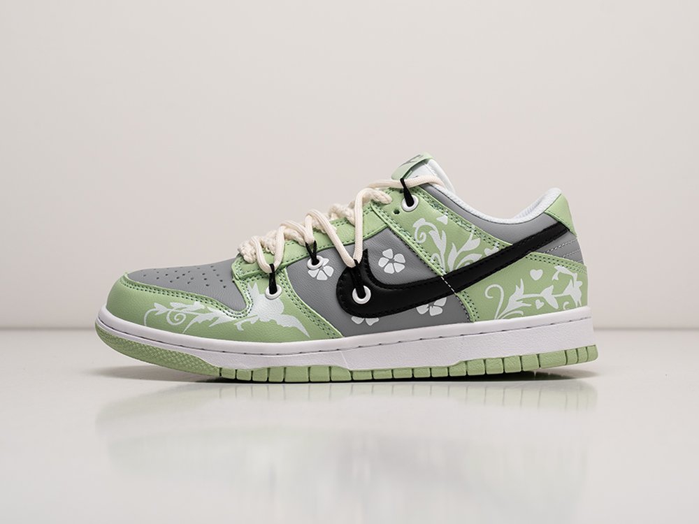 Nike SB Dunk Low x OFF-White зеленые кожа мужские (AR24345) - фото 1 Nike SB Dunk Low x OFF-White зеленые кожа мужские (AR24345) - фото 1