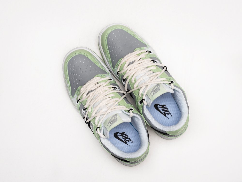 Nike SB Dunk Low x OFF-White WMNS зеленые кожа женские (AR24346) - фото 3