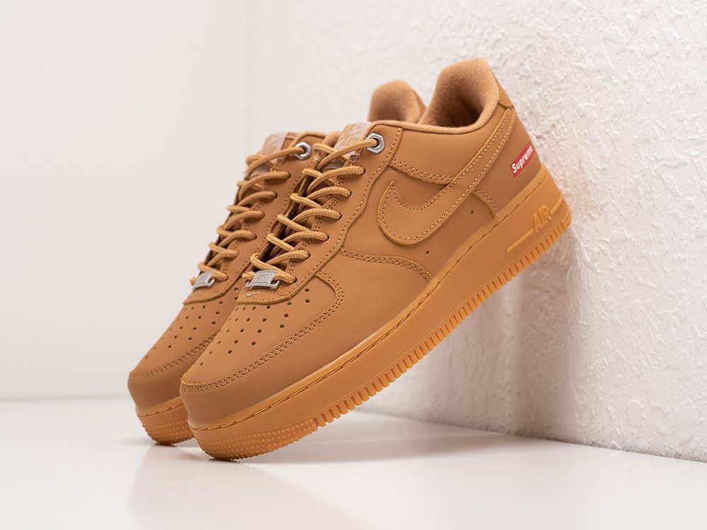 Nike Air Force 1 Low SP Supreme Wheat WMNS бежевые кожа женские (AR24347) - фото 2 Nike Air Force 1 Low SP Supreme Wheat WMNS бежевые кожа женские (AR24347) - фото 2