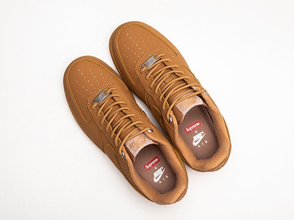 Nike Air Force 1 Low SP Supreme Wheat WMNS бежевые кожа женские (AR24347) - фото 3 Nike Air Force 1 Low SP Supreme Wheat WMNS бежевые кожа женские (AR24347) - фото 3