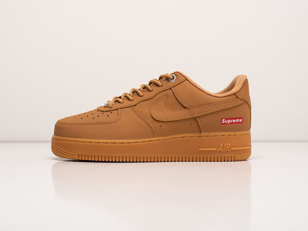 Nike Air Force 1 Low SP Supreme Wheat WMNS бежевые кожа женские (AR24347) - фото 1 Nike Air Force 1 Low SP Supreme Wheat WMNS бежевые кожа женские (AR24347) - фото 1