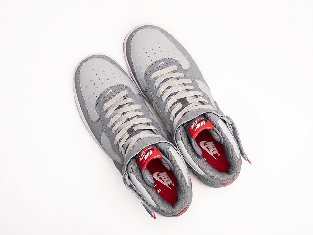 Nike Air Force 1 Mid 07 Bright Crimson серые кожа мужские (AR24363) - фото 3 Nike Air Force 1 Mid 07 Bright Crimson серые кожа мужские (AR24363) - фото 3