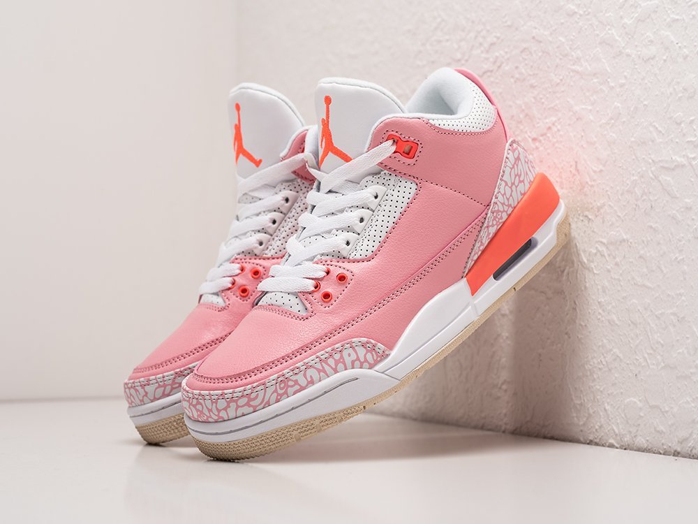 Nike Air Jordan 3 WMNS Rust Pink розовые кожа женские (AR24386) - фото 2