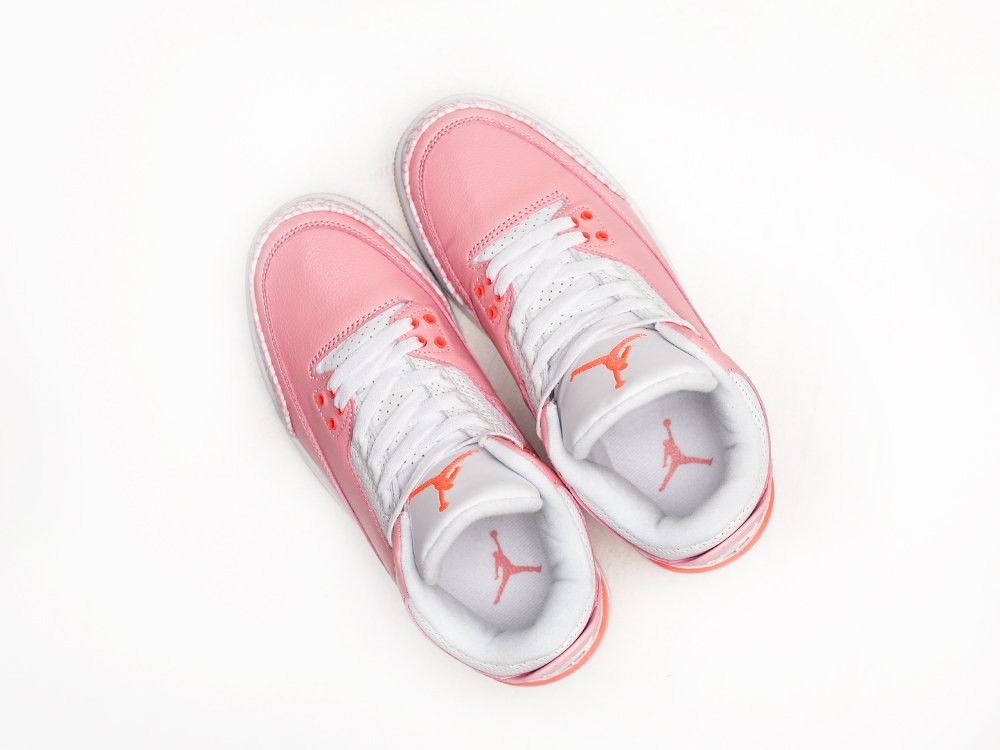 Nike Air Jordan 3 WMNS Rust Pink розовые кожа женские (AR24386) - фото 3