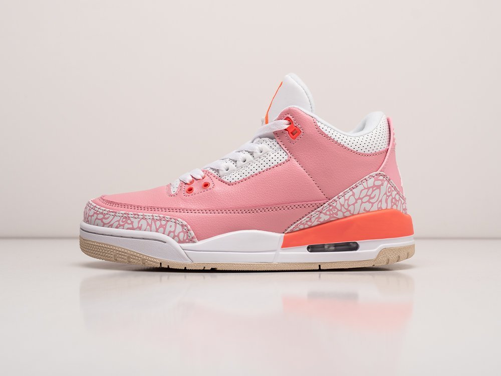 Nike Air Jordan 3 WMNS Rust Pink розовые кожа женские (AR24386) - фото 1