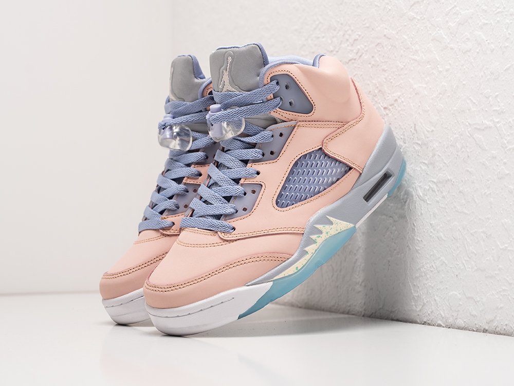 Nike Air Jordan 5 WMNS розовые кожа женские (AR24392) - фото 2