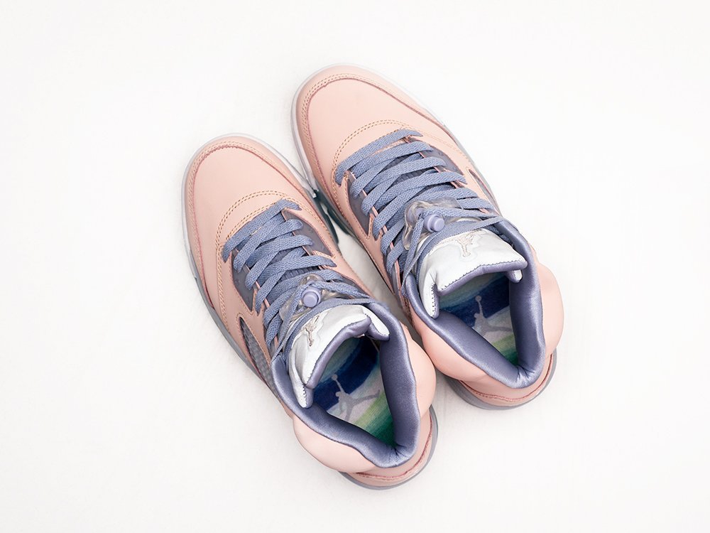 Nike Air Jordan 5 WMNS розовые кожа женские (AR24392) - фото 3