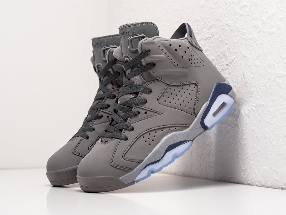 Nike Air Jordan 6 Georgetown серые кожа мужские (AR24394) - фото 2