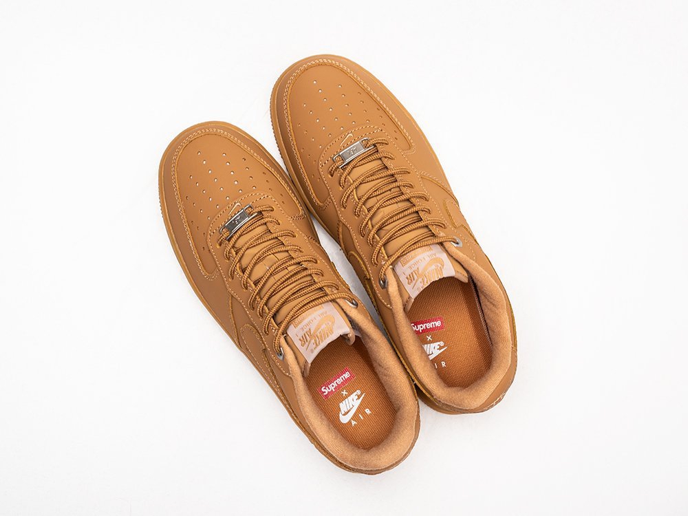 Nike Air Force 1 Low x Supreme бежевые кожа мужские (AR24481) - фото 3 Nike Air Force 1 Low x Supreme бежевые кожа мужские (AR24481) - фото 3