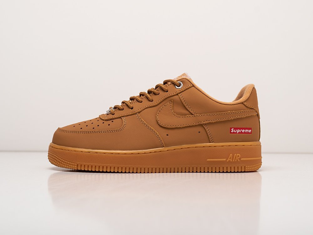 Nike Air Force 1 Low x Supreme бежевые кожа мужские (AR24481) - фото 1