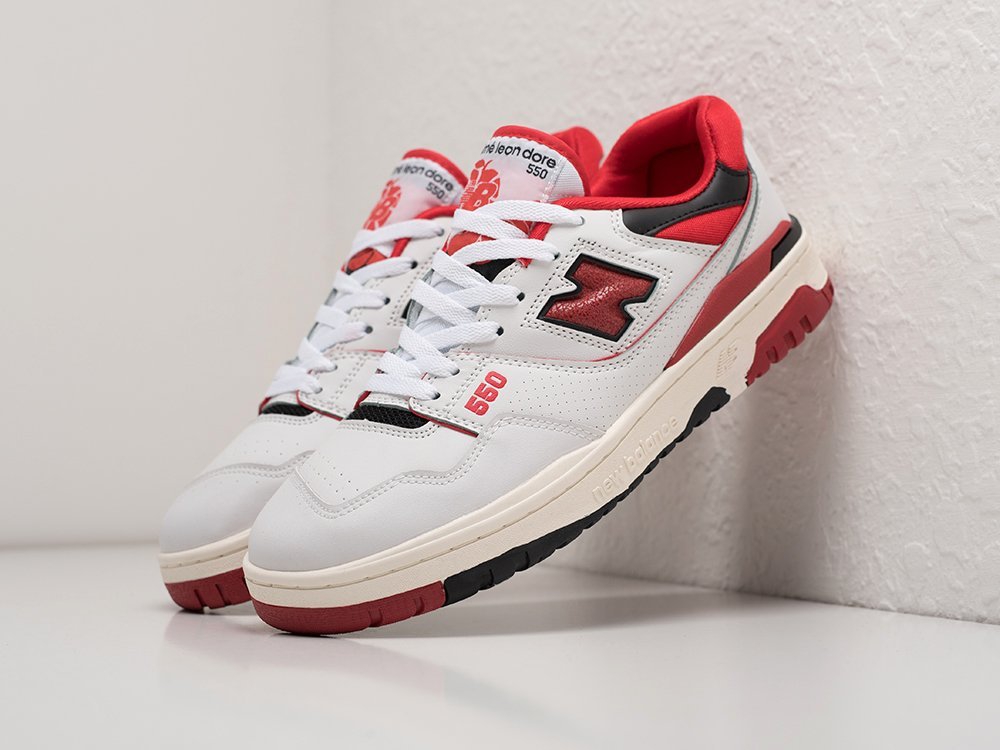 New Balance 550 Aime Leon Dore White Red белые кожа мужские (AR24843) - фото 2 New Balance 550 Aime Leon Dore White Red белые кожа мужские (AR24843) - фото 2