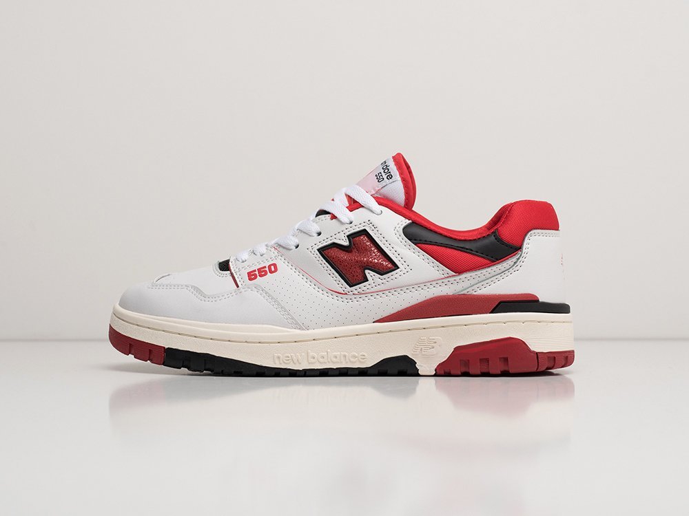 New Balance 550 Aime Leon Dore White Red белые кожа мужские (AR24843) - фото 1 New Balance 550 Aime Leon Dore White Red белые кожа мужские (AR24843) - фото 1