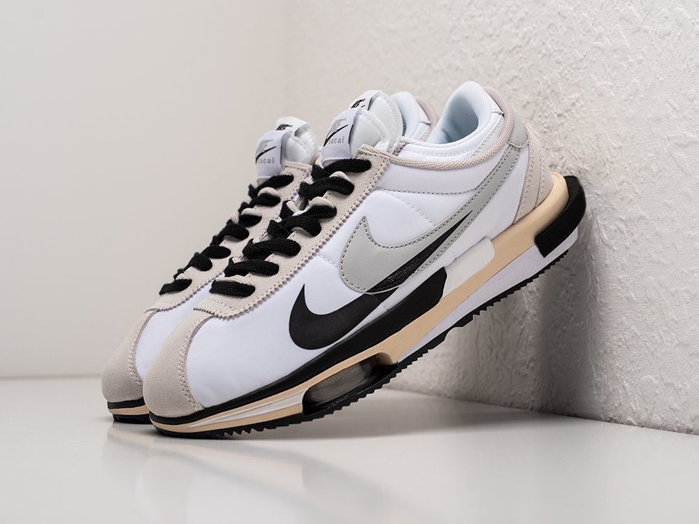 Nike x Sacai x Cortez 4.0 белые замша мужские (AR24850) - фото 2 Nike x Sacai x Cortez 4.0 белые замша мужские (AR24850) - фото 2