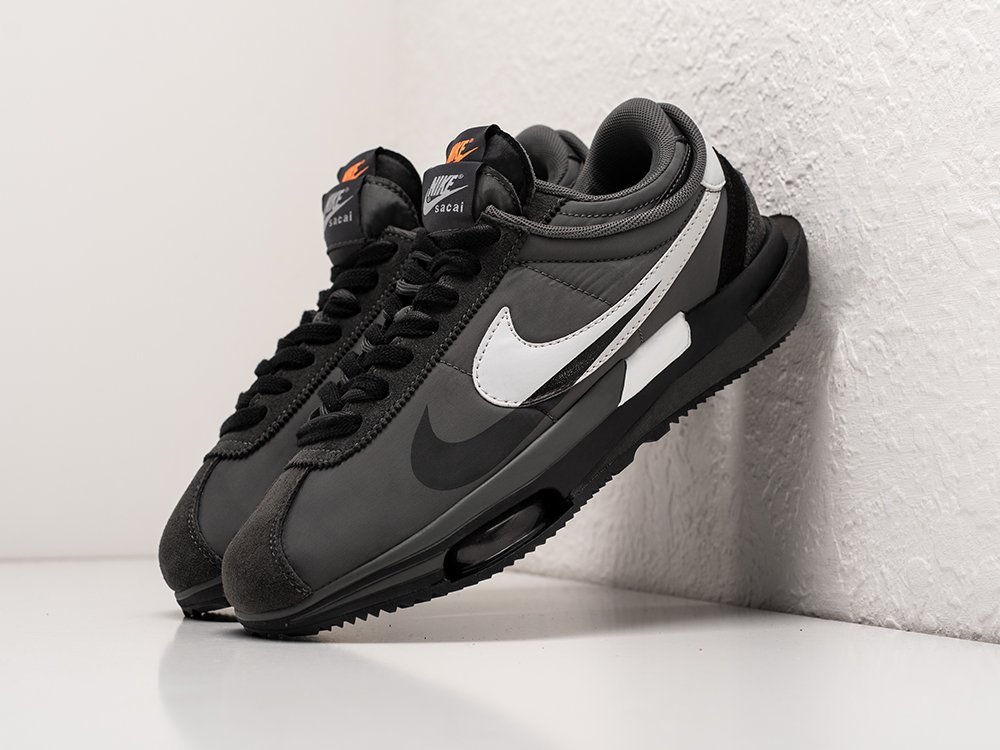 Nike x Sacai x Cortez 4.0 Grey черные замша мужские (AR24852) - фото 2
