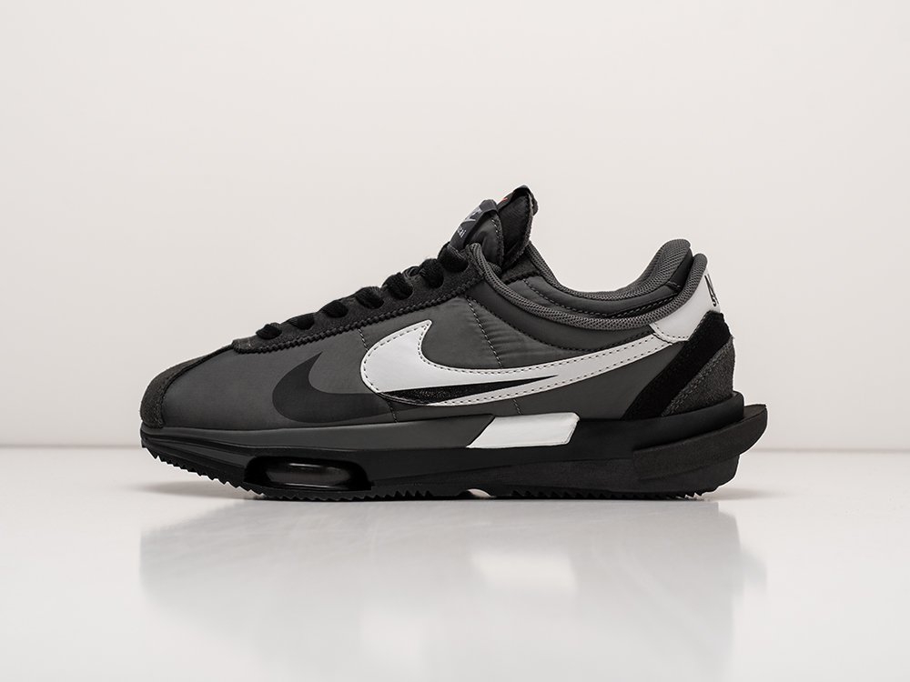 Nike x Sacai x Cortez 4.0 Grey черные замша мужские (AR24852) - фото 1